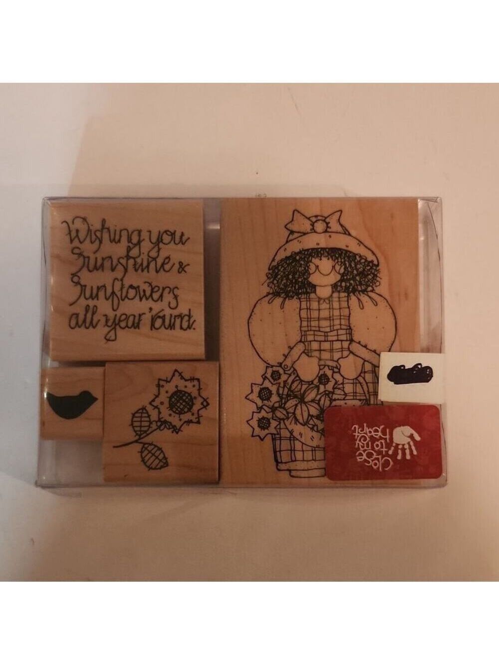 Close To My Heart Wood Mounted Rubber Stamps Stampin Up Lot Flowers Scarecrow